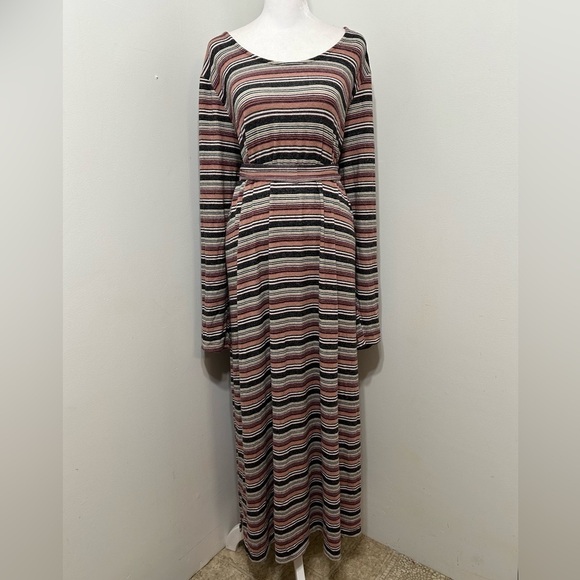 Lane Bryant Striped Long Sleeve Midi Dress Size 26/28 - Picture 1 of 9